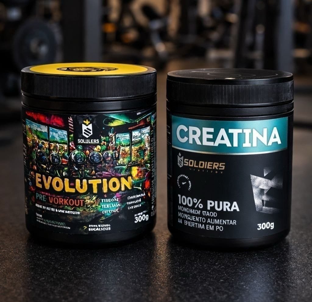 Creatina 300g + Pré-treino Limonada Suíça Evolution 300g - Soldiers Nutrition