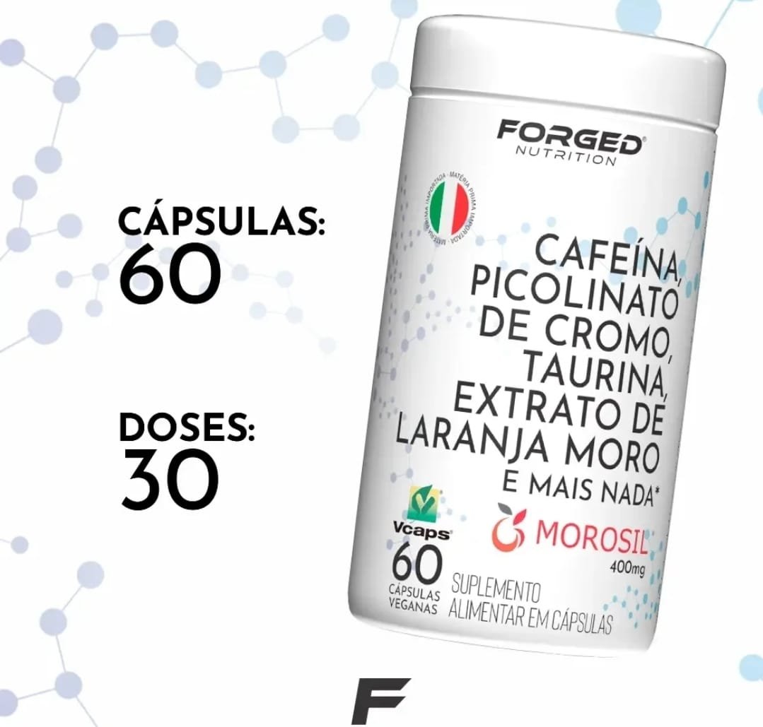 Termogênico Cafeína Picolinato De Cromo Taurina Extrato De Laranja Moro 400mg Legítimo Morosil 60 Vcaps Forged Nutrition