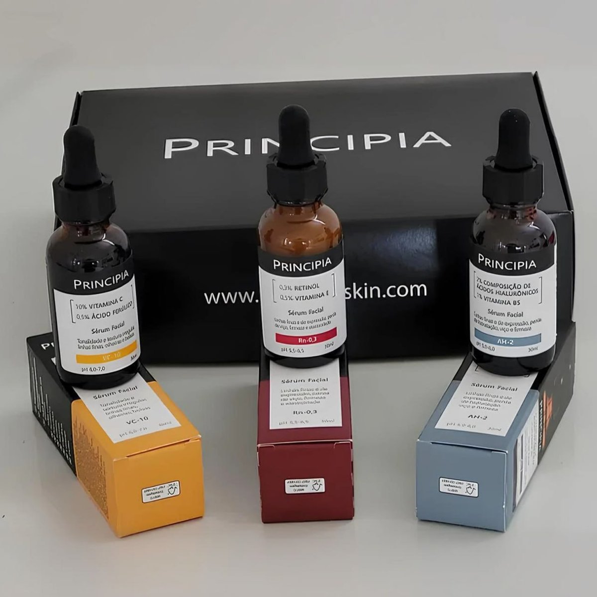 Principia Kit C/3 Séruns Vitamina C + Retinol + Hialurônicos