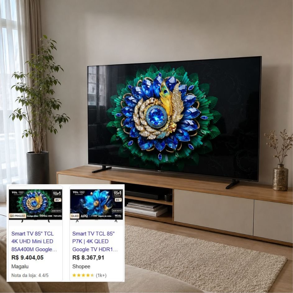 Smart Tv Tcl 85 Polegadas Qd-Mini Led 4k A400m 85a400m