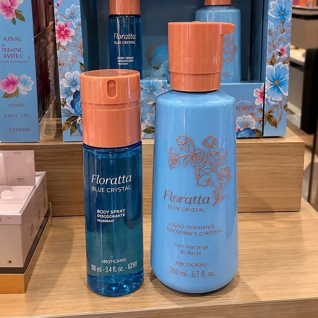 Combo Floratta Blue Crystal - Body Spray 100ml - ⁠Creme Corporal 200ml