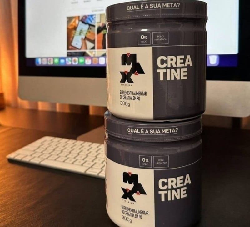 SAI 39 CADA! Creatina Max Titanium em pó Sem sabor x 300g 2 un