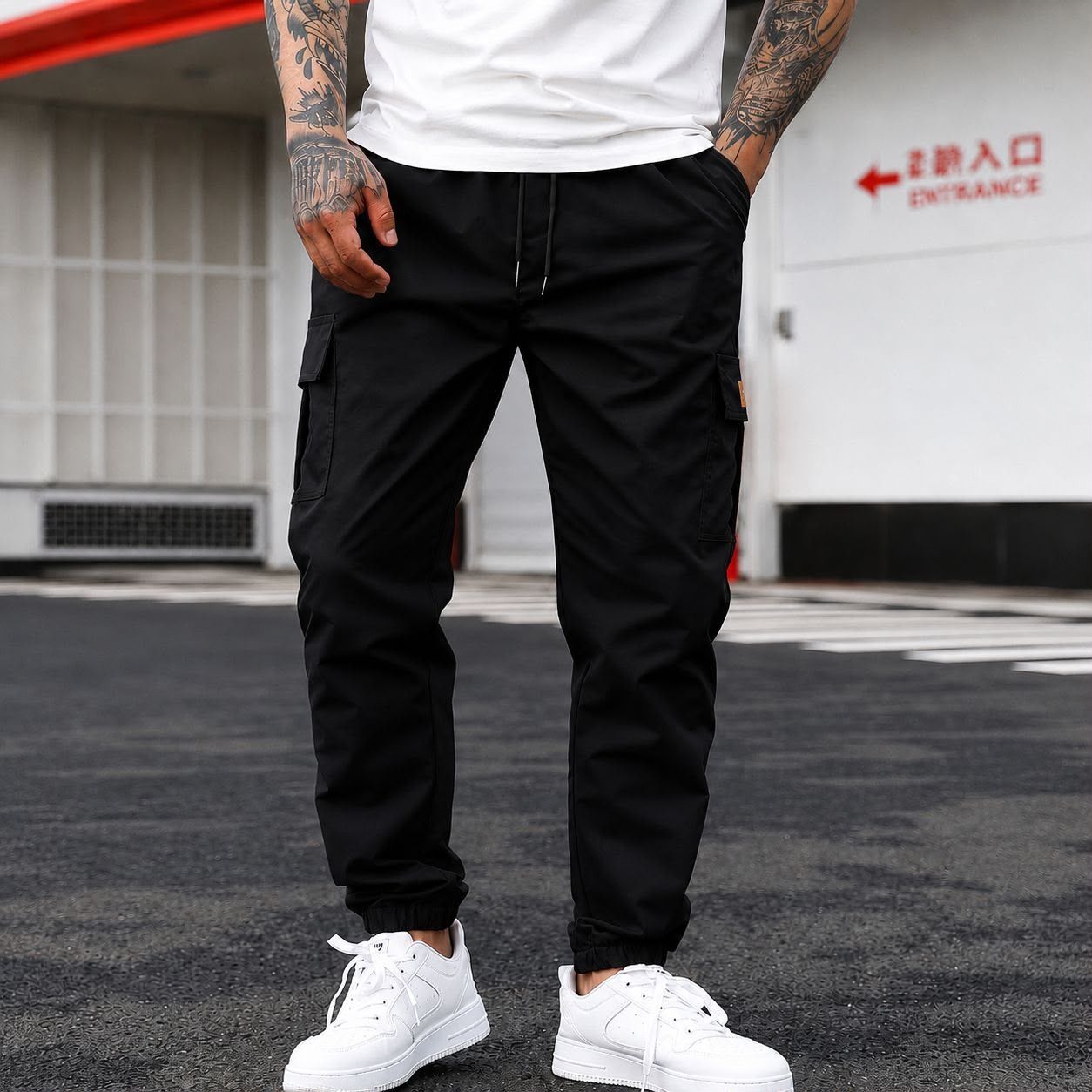 Calça Jogger Cargo Sarja Calca Streetwear Punho (P ao GG)