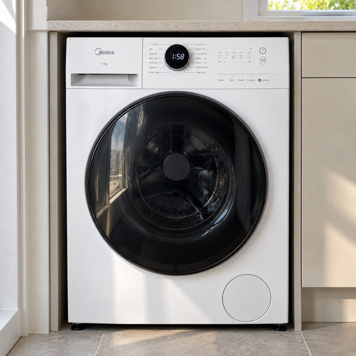 Máquina De Lavar Midea Mf201w 11kg Slim Healthguard Branco