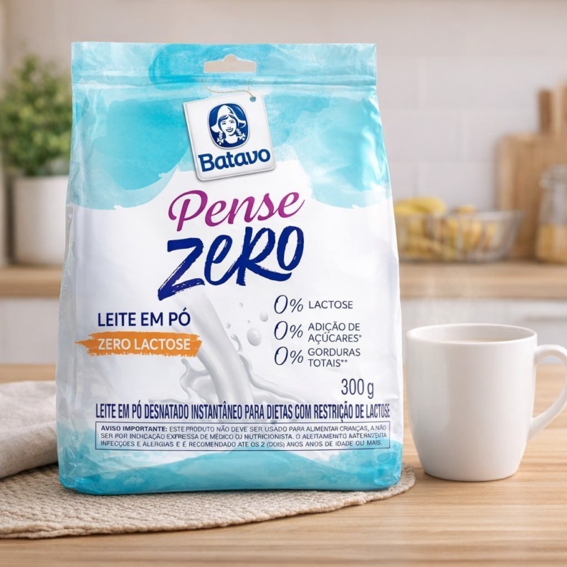 Leite em Pó Desnatado Instantâneo Batavo Pense Zero Sachê 300g