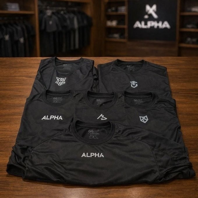 Kit 5 Camisetas Dry All Black Alpha
