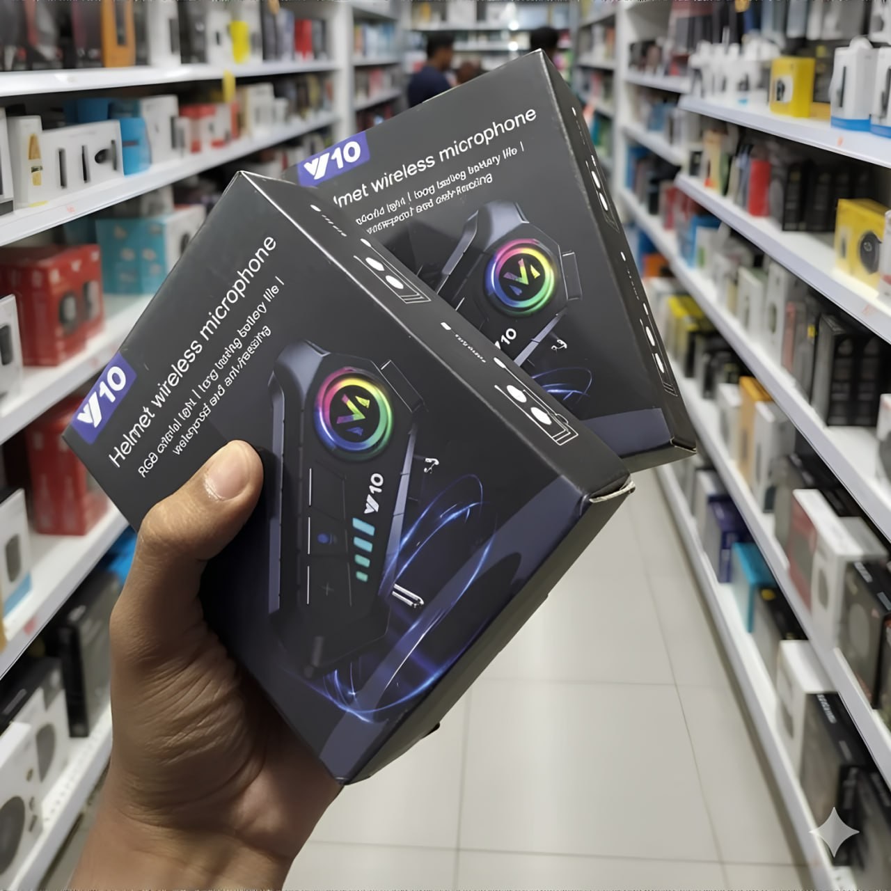 Fone De Ouvido Para Capacete Intercomunicador Bluetooth Headset Rgb Sem Fio
