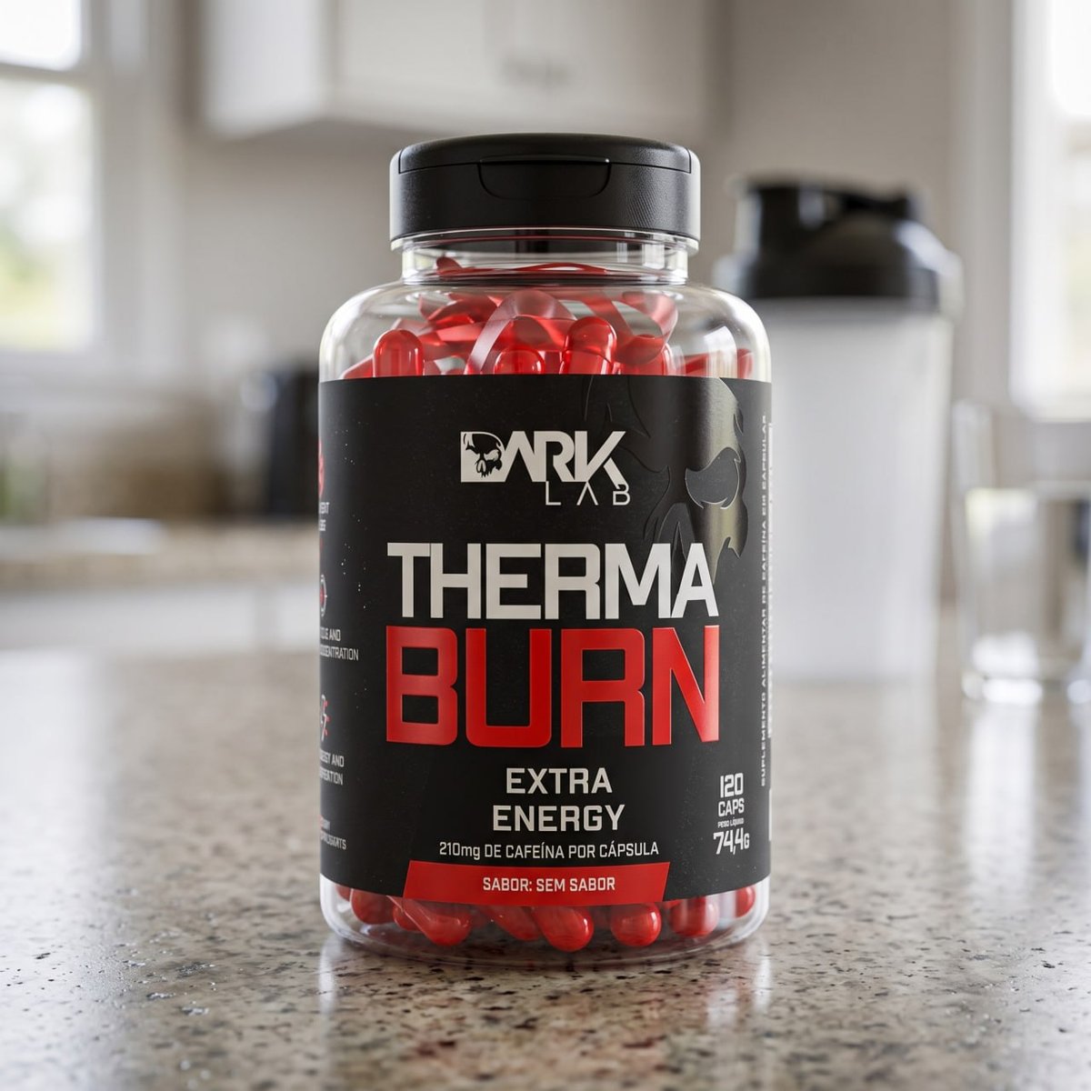 Termogênico Therma Burn 210mg De Cafeína 120 Caps Dark Lab