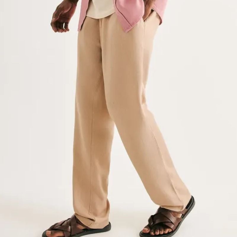 Calça Masculina Reta Em Linho Hering