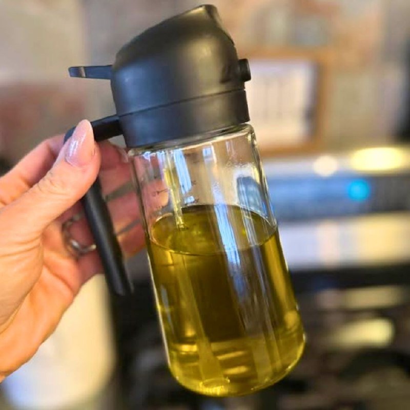 Galheteiro Dosador 2 em 1 Vidro 470ml para Azeite Óleo Molho