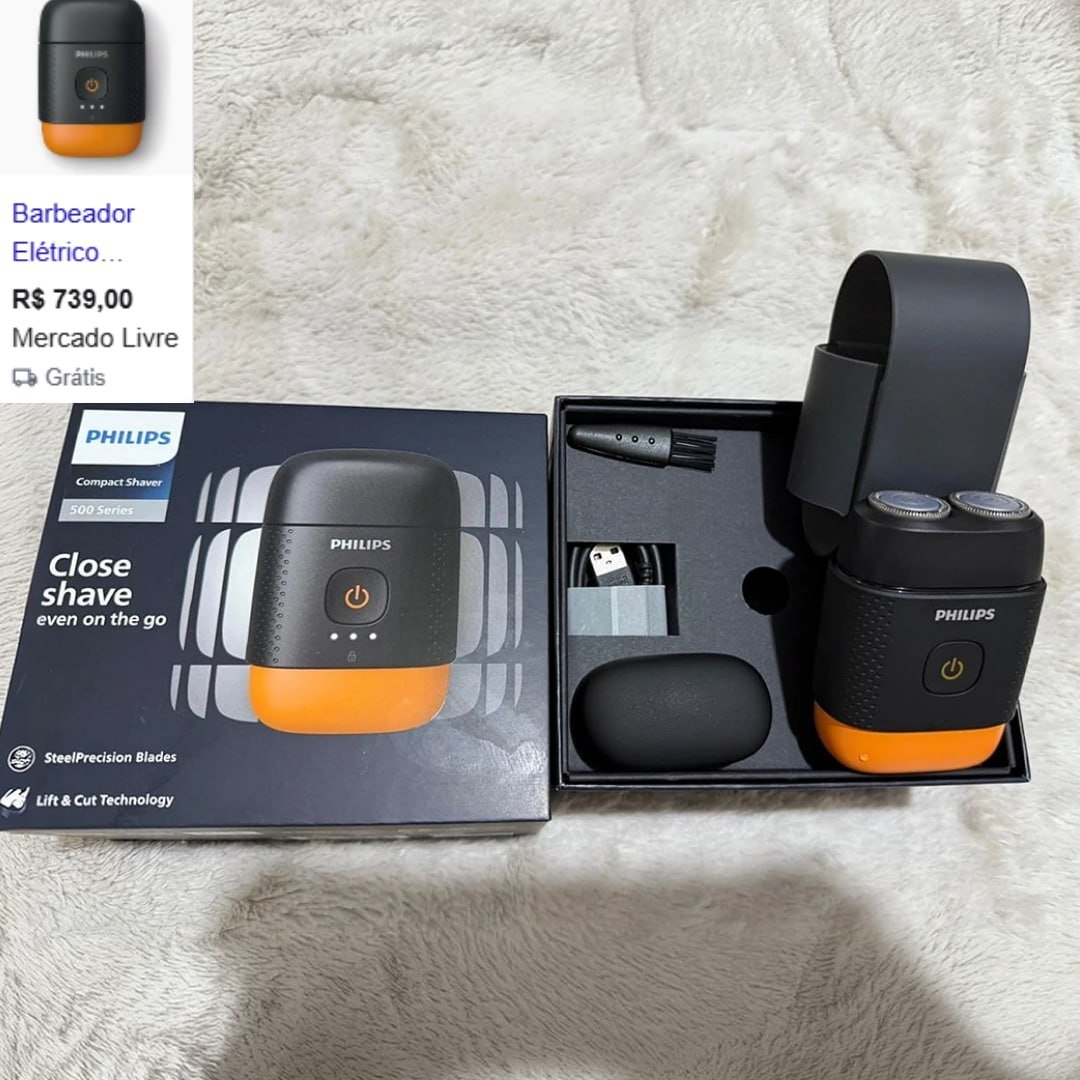 Philips Barbeador Elétrico Shaver Compacto com Lâminas SteelPrecision S595/05