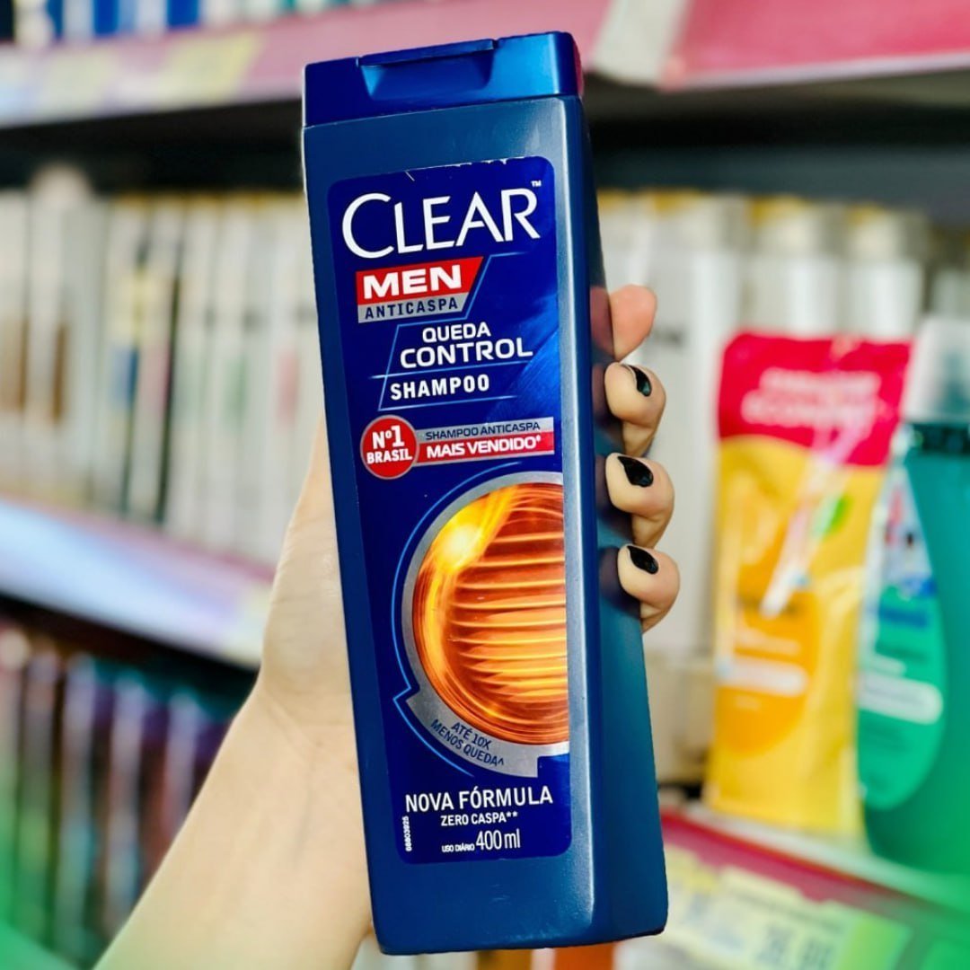 Clear Shampoo Anticaspa Men Queda Control Frasco 400Ml Branco