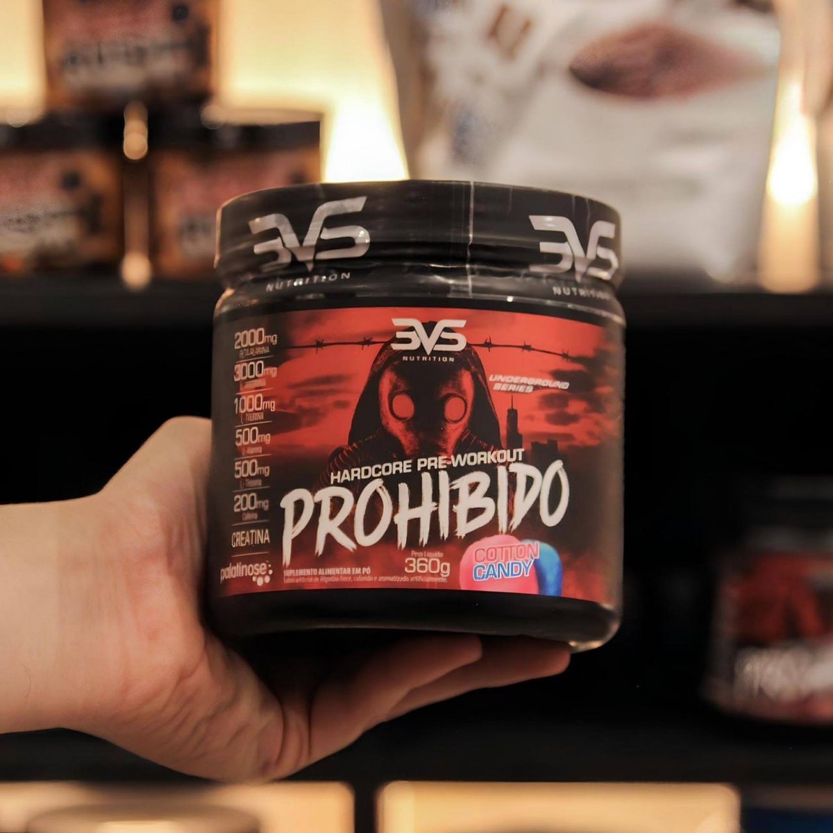 Pré-Treino Prohibido Algodão Doce 360g 3VS Nutrition