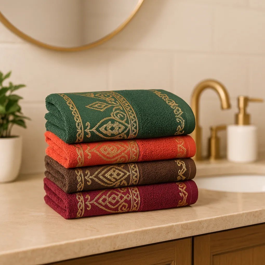 Kit 4 Toalha Rosto Algodão 330g/m2 Luxo Laune Haus Cores Sortidas