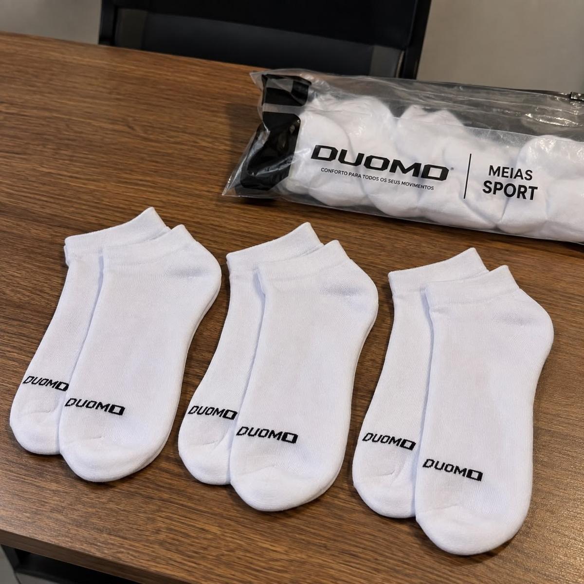 Kit 12 Pares Meia Masculina Cano Curto Soquete Algodão Duomo