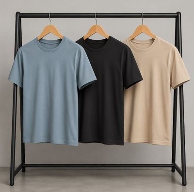 Kit 3 Camisetas Básica Masculina Unissex Lisa 100% Algodão (P ao GG)