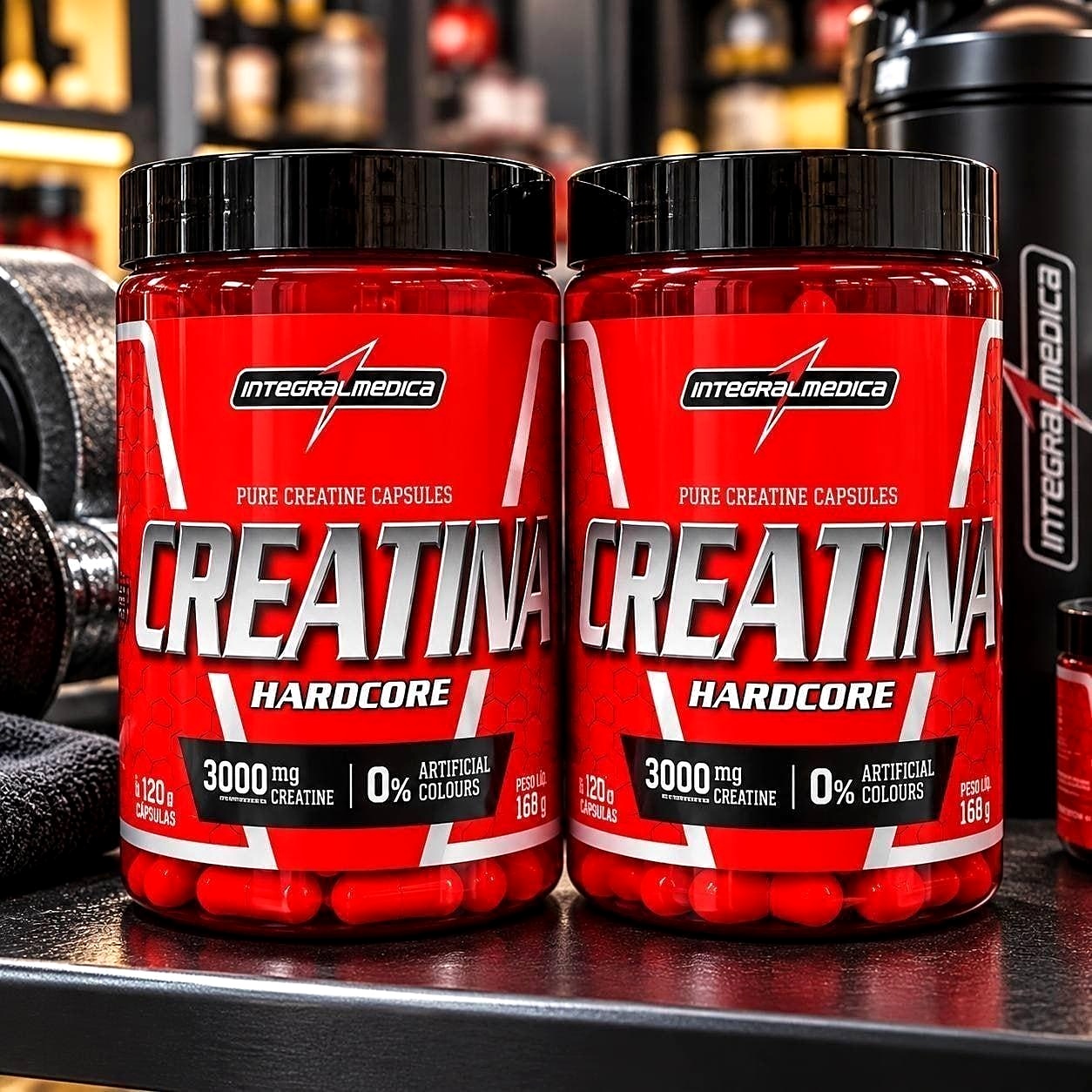 💪 Creatina Hardcore 120 Cápsulas Integralmedica