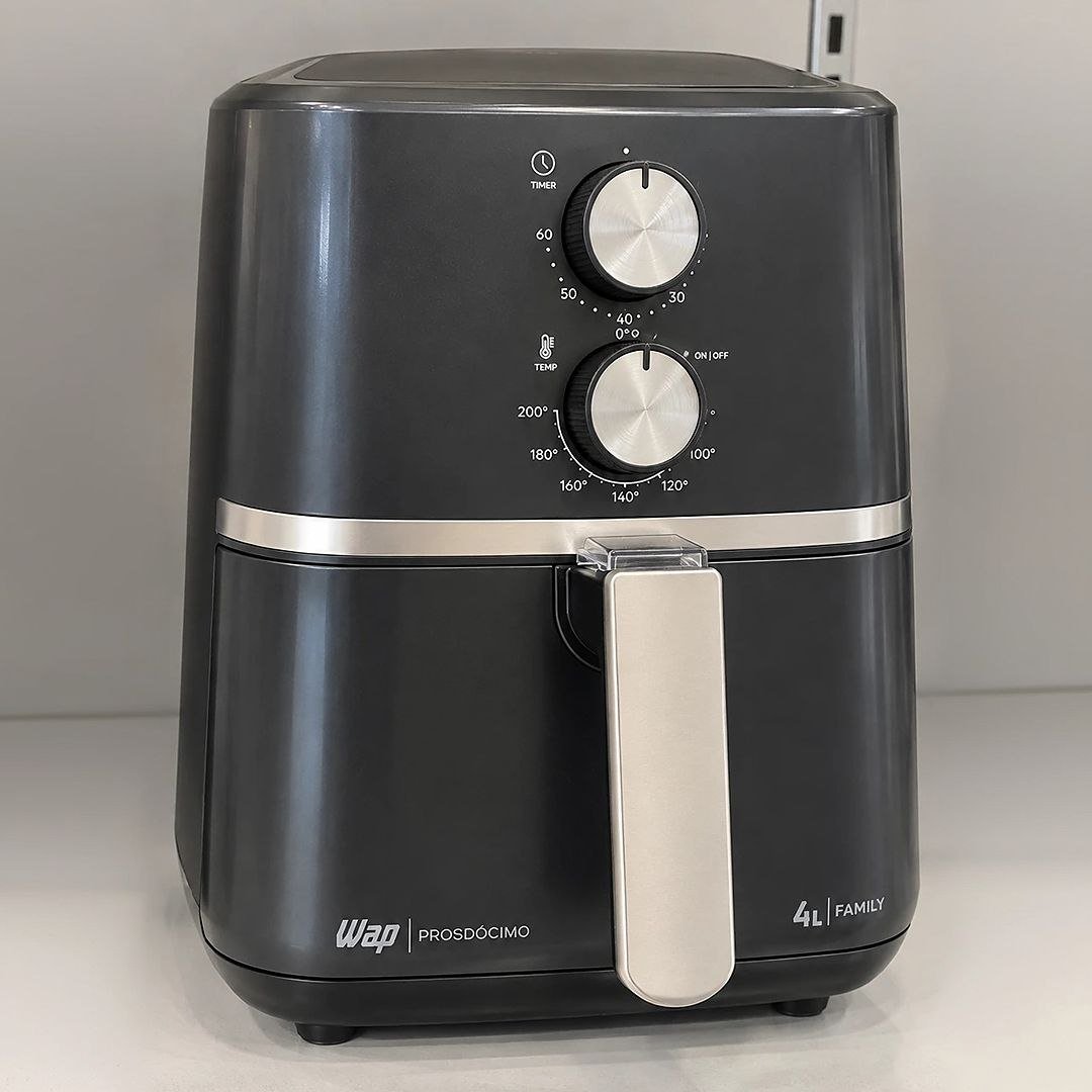 WAP Fritadeira Elétrica Air Fryer FAMILY 4L, Duplo Revestimento Antiaderente, 1500W 127V