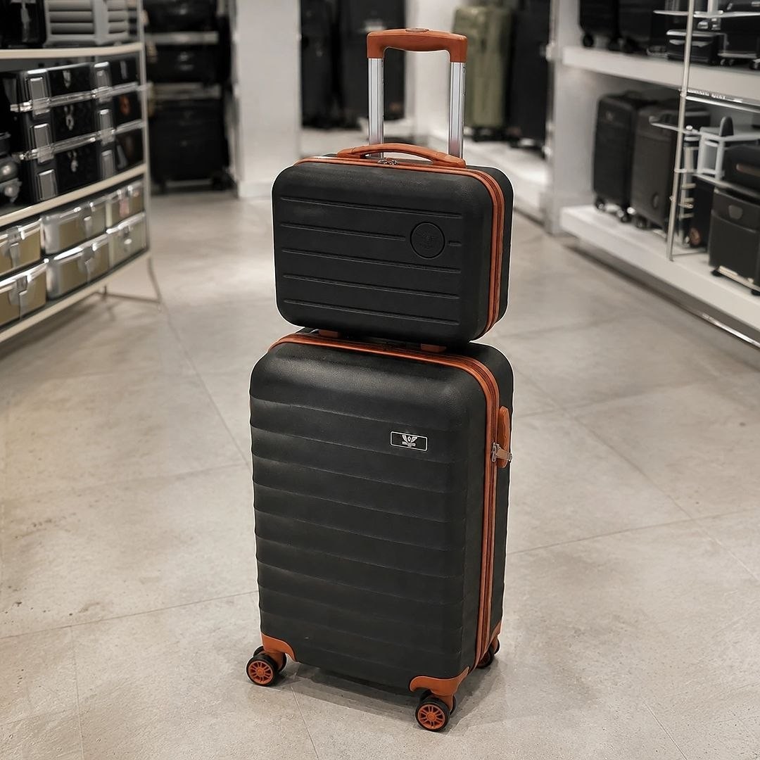 Kit Mala De Viagem Bordo Mão Pequena 10kg Abs Cadeado 360 Cor Preto