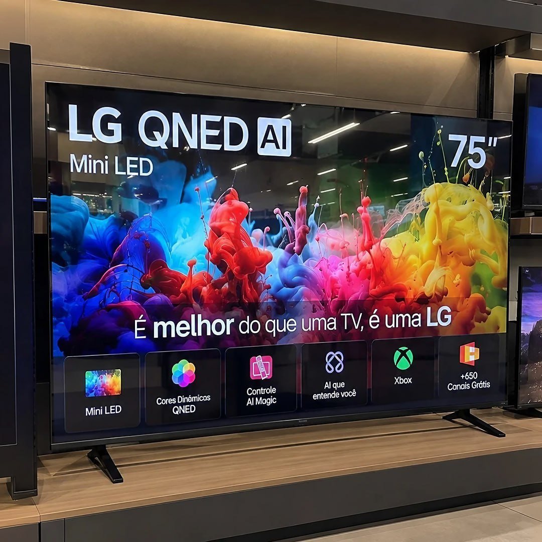 Smart TV 4K 75" LG QNED Mini LED AI QNED70 75QNED70BSA