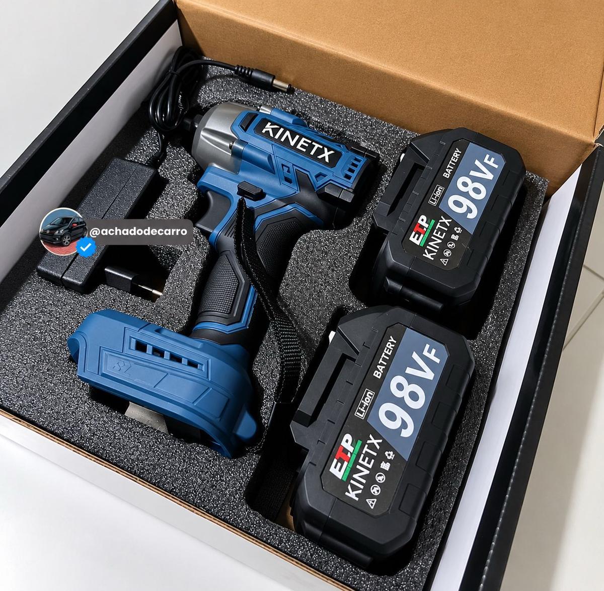 Chave De Impacto Parafusadeira 680nm Brushless 98v 2baterias
