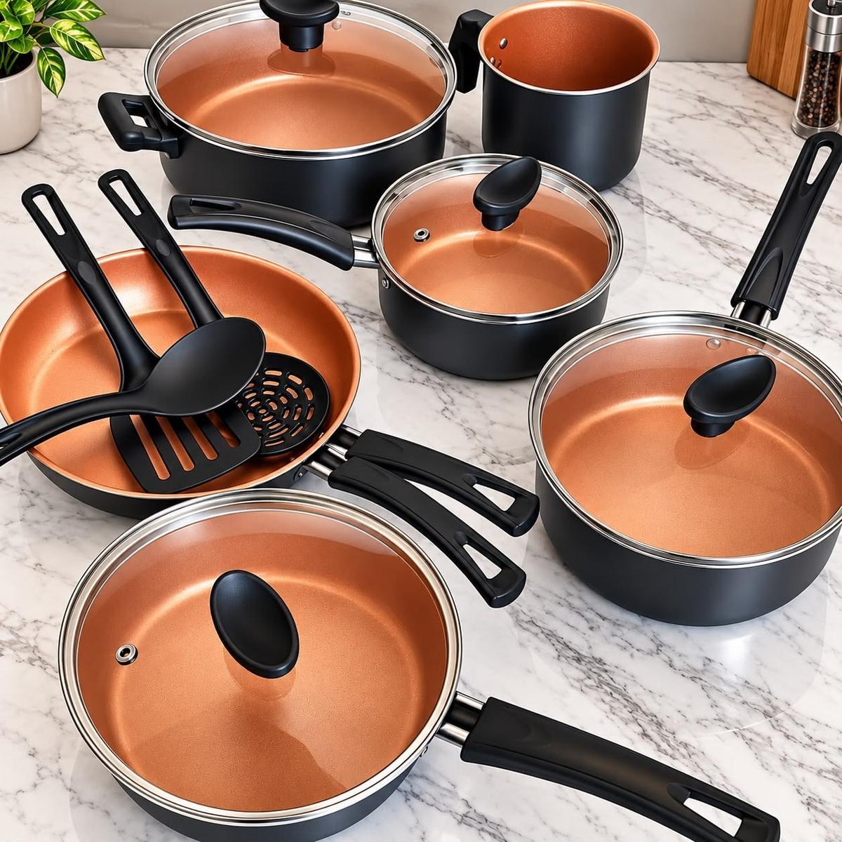 Jogo De Panelas Brinox 10 Peças Ceramic Life Floria Topázio