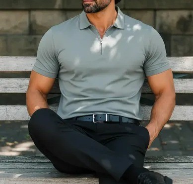 Camisa Gola Polo Zíper Masculina Poliamida Premium Elastano Verde Old Money (P ao GG)
