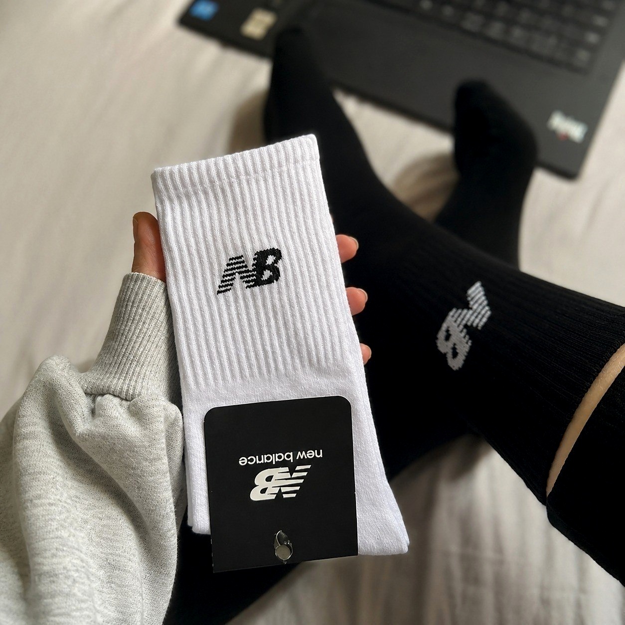 🧦 Kit com 3 Pares Meias New Balance Cano Longo
