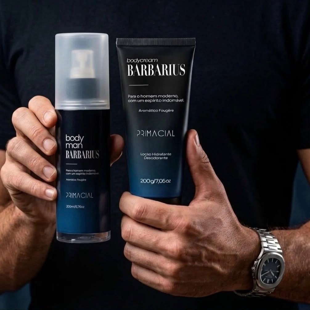 Kit Body Splash Barbarius + Hidratante Desodorante Masculino