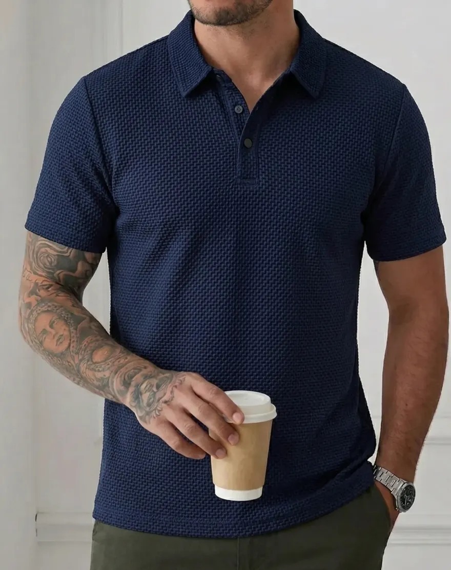 Camisa Polo Texturizada Masculina Old Money Casual Premium (P ao G1)