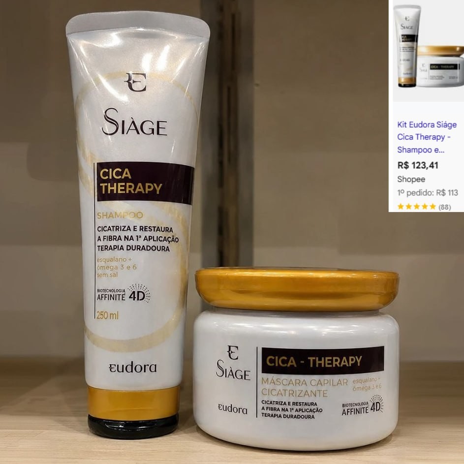 Eudora Shampoo E Mascara Capilar Siage Cica-therapy Cabelos