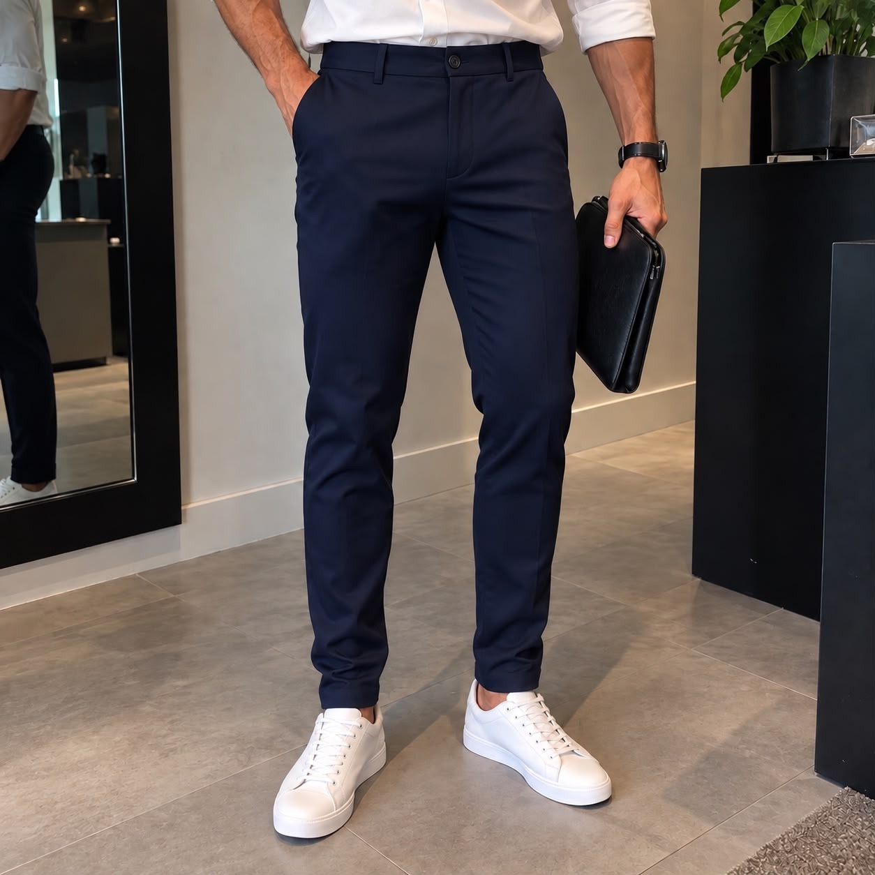 Calça Sarja Masculina Alfaiataria Social Sport Fino Slim