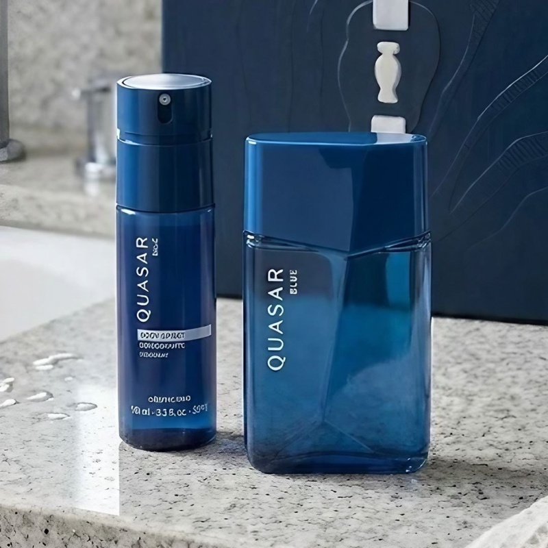 O Boticário Quasar Blue Kit Presente 2 Itens - Quaser Blue Desodorante Colônia 100ml - Body Spray Quaser Blue 100ml