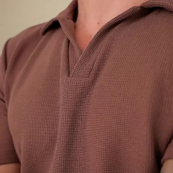 Polo Sem Botao Masculina Minimalista Com Tecido Texturizado (P ao GG)