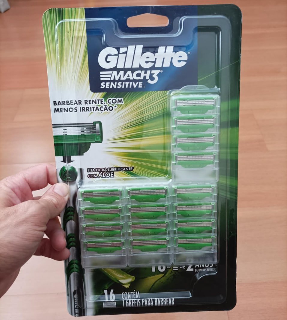 Kit com 16 Cargas Gillette Mach3 Sensitive