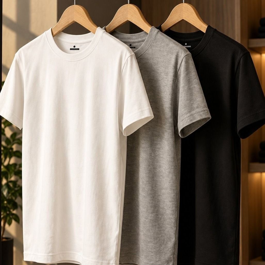 Kit 3 Camisetas Algodão Dia Dia Sandrini Básica Conforto (P ao GG)