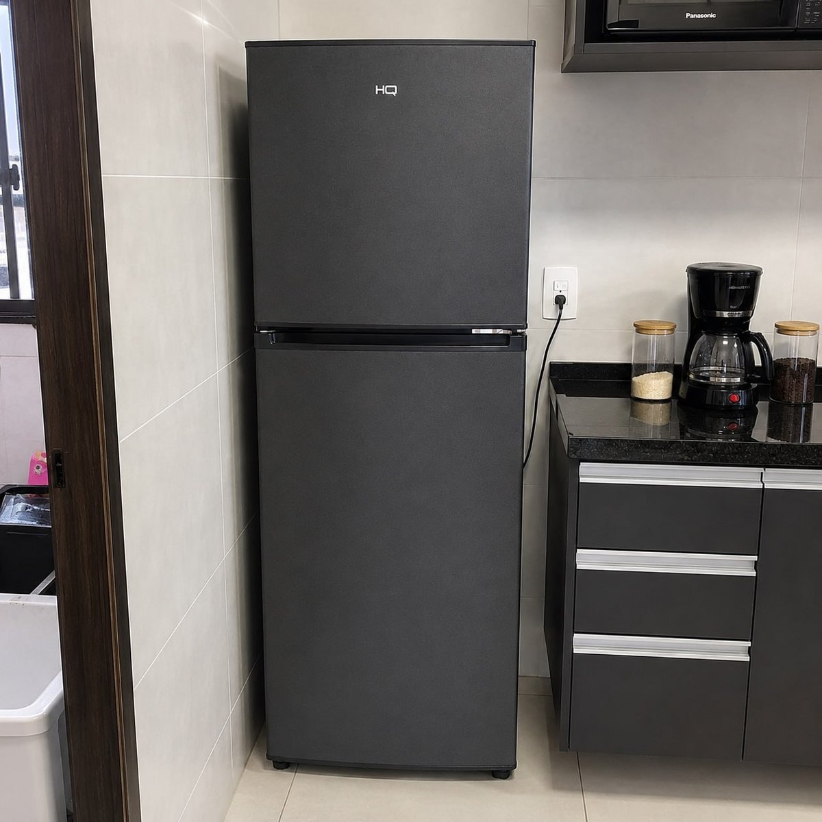 Geladeira Refrigerador Compacto HQ Defrost 140 Litros Preta HQ-140RDF (127V)