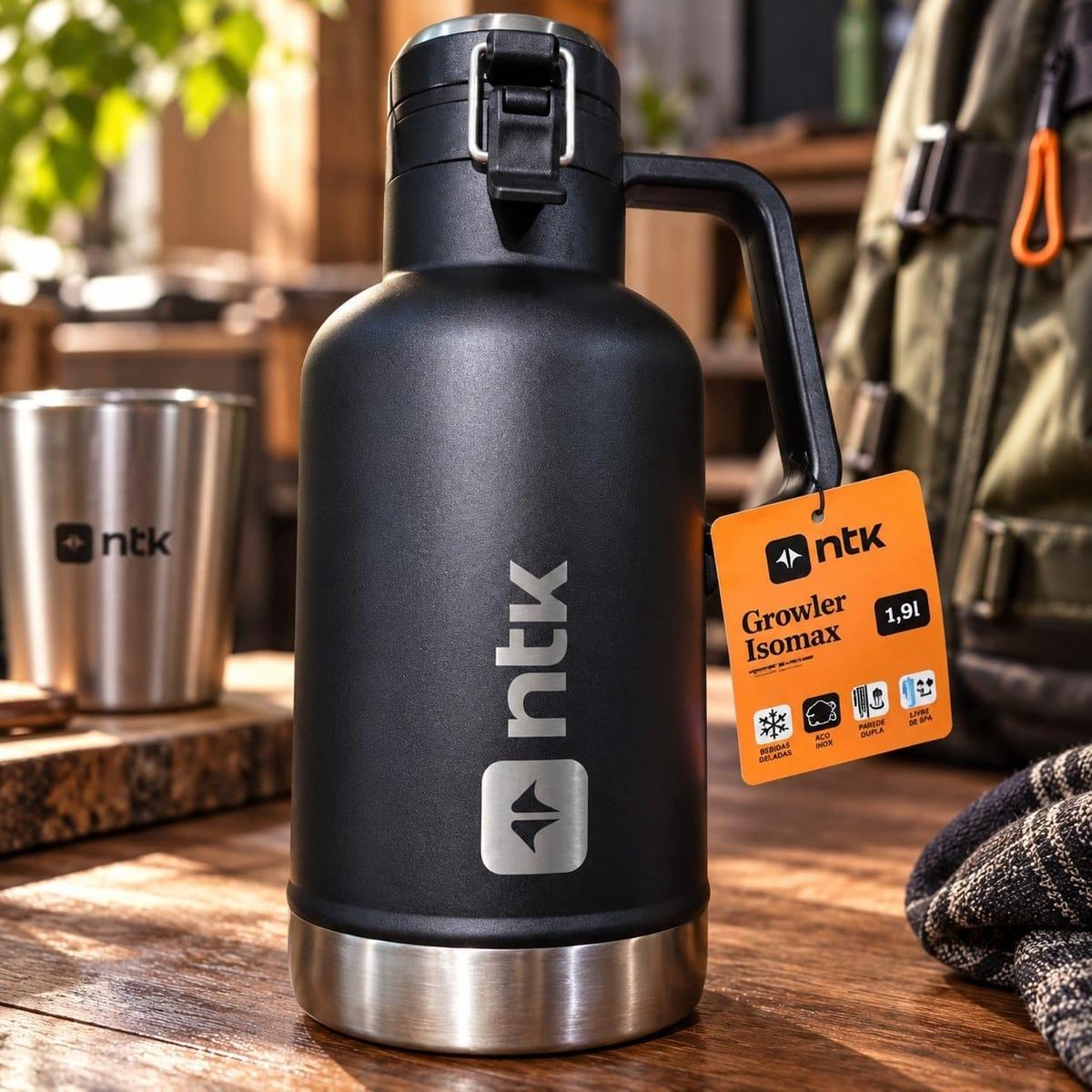 NTK, Garrafa Térmica Growler Aço Inoxidável 1,9L para Bebidas, Verde