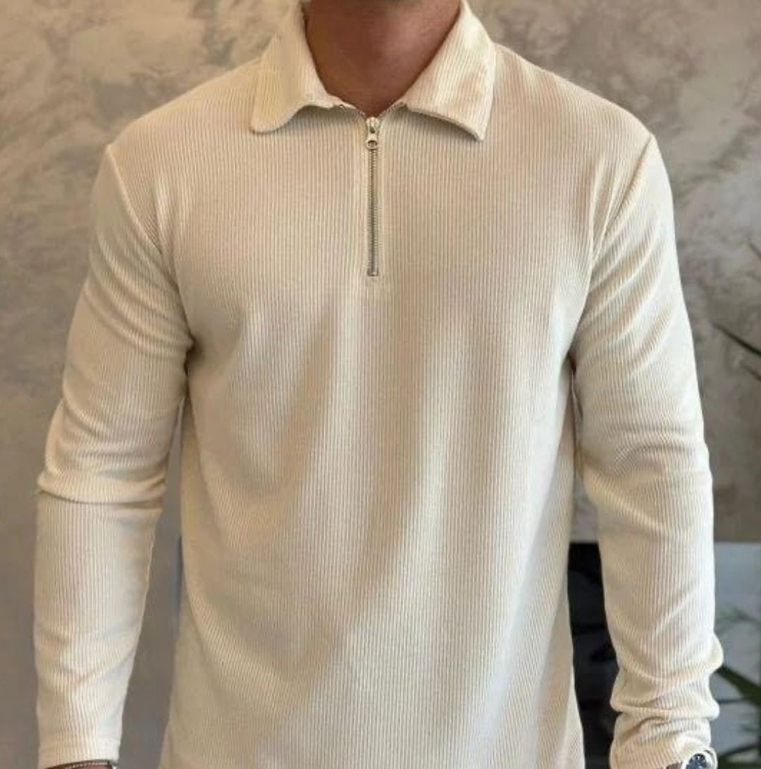 Kit com 2 Camisas Polo Manga Longa Blusa Zíper (M ao GG)