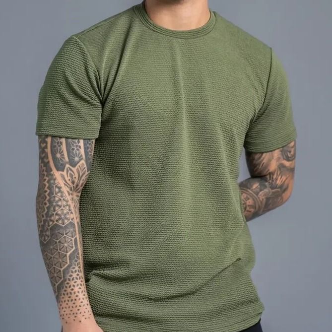 Camiseta Masculina Manga Curta Confortável Dia A Dia (P ao GG)