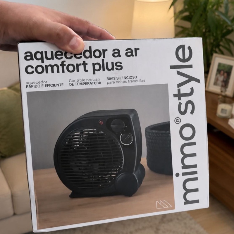 Aquecedor Elétrico 110v Portátil A Ar Ventilador Quente Preto Aq04 - Mimo Style