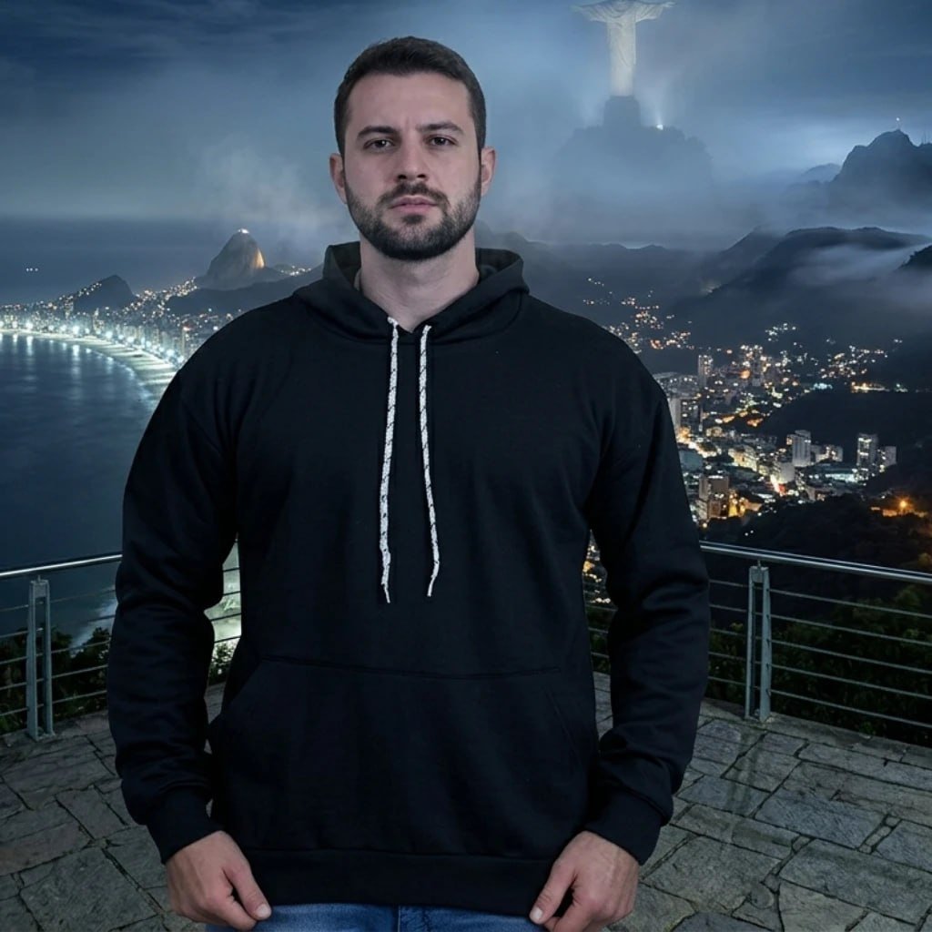 Moletom Canguru Algodão Unissex Blusa De Frio Flanelado Liso