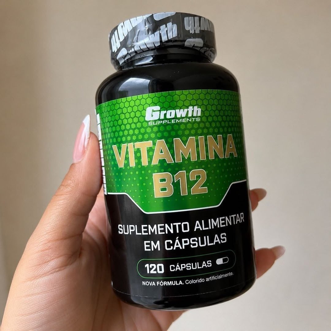 Vitamina B12 Growth Supplements Vitaminas Vit. B12 em cápsula Sem sabor x 100g de 120 un