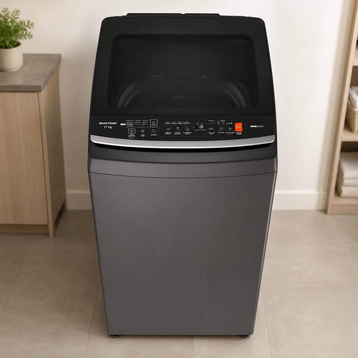 Máquina de Lavar Brastemp 17Kg Cinza Platinum - BW17LTA