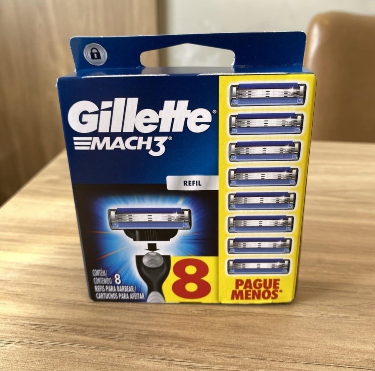 Gillette Mach3, Carga para Aparelho de Barbear com 3 Lâminas 8 Unidades