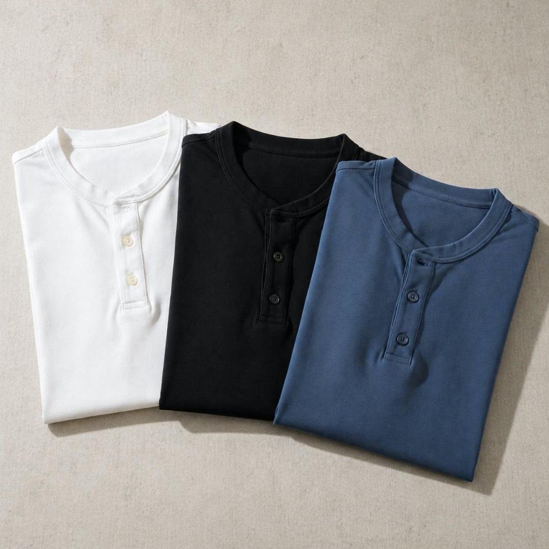 Camiseta Henley Slim