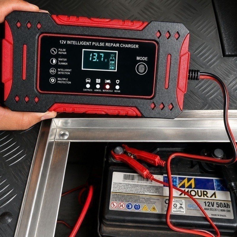 Carregador Bateria 12v Até 100 Amperes Carro Moto Caminhão