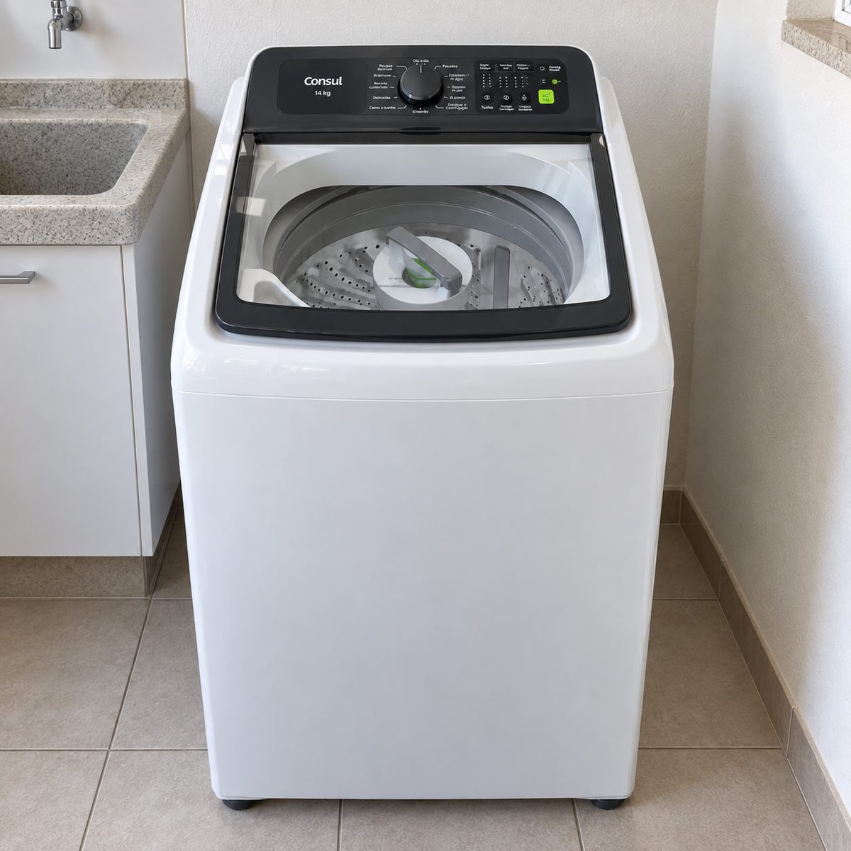 Máquina de Lavar Consul 14Kg com Modo Eco Branca CWN14AB