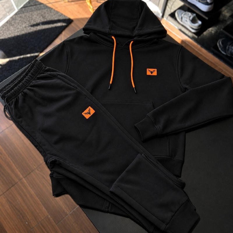 Conjunto De Frio Moletom Com Capuz Canguru Flanelado Preto (P ao GG)