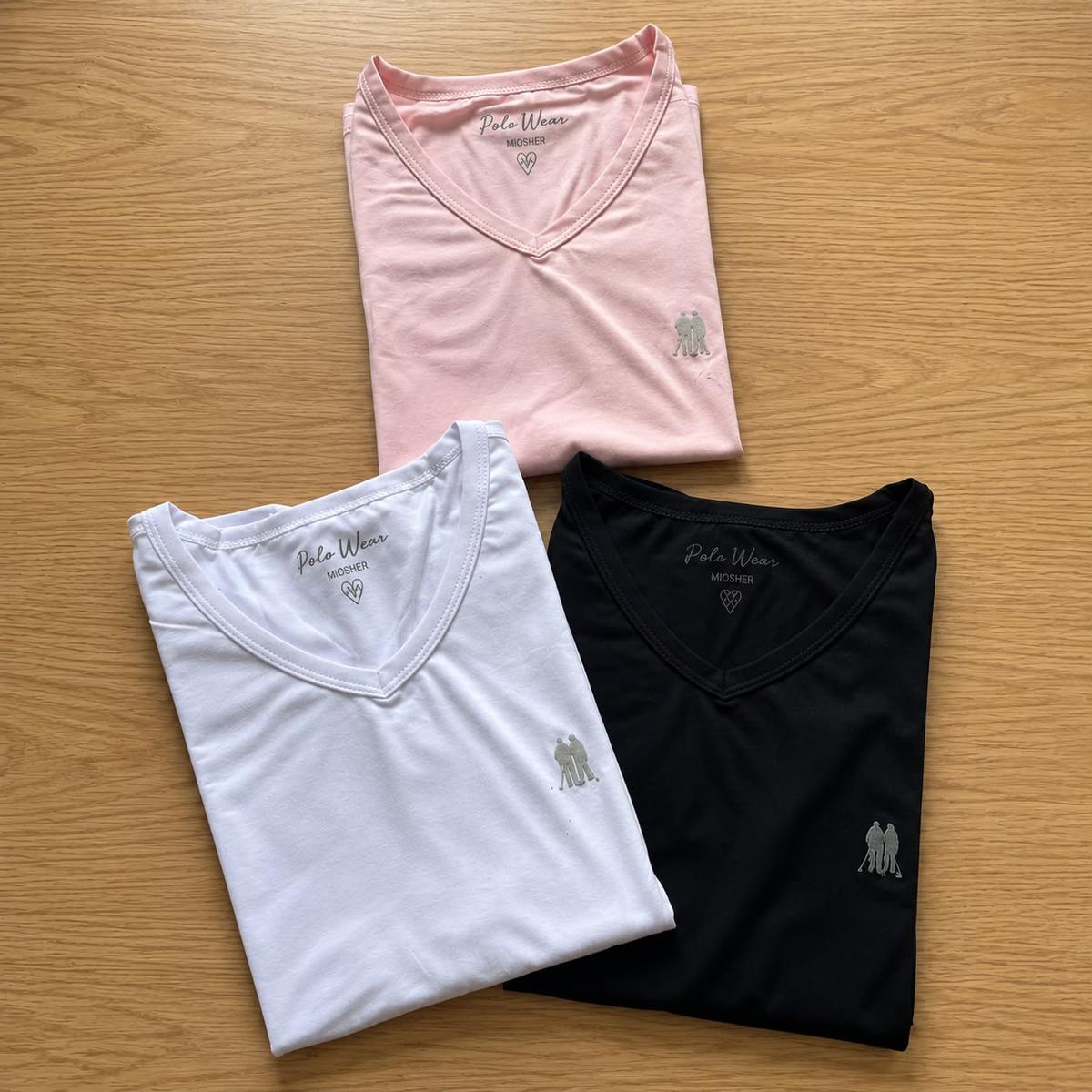 Kit 3 Camisetas Básicas Feminina Polo Wear Sortido